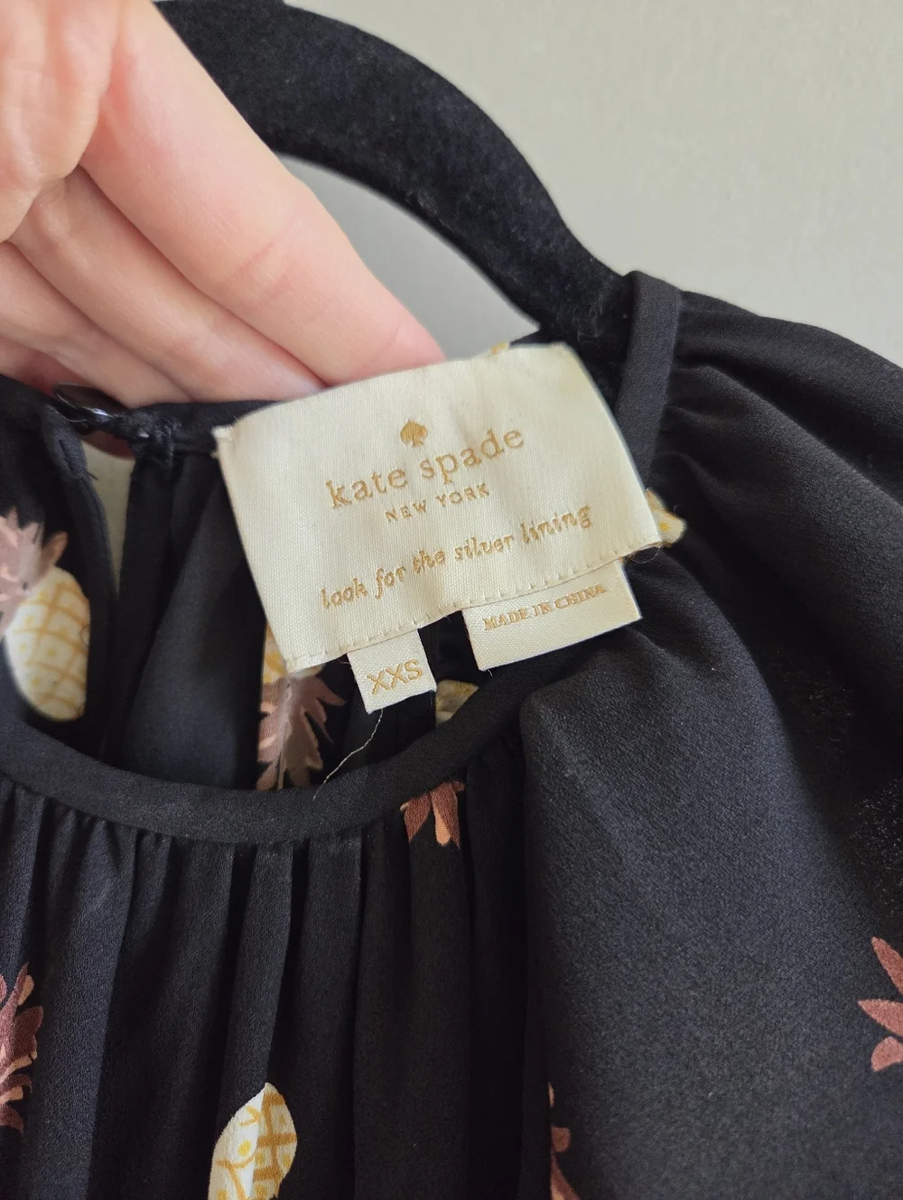 kate spade Black Pineapple Sleeveless Ruffle Mini Dress In Black Size‎ XXS